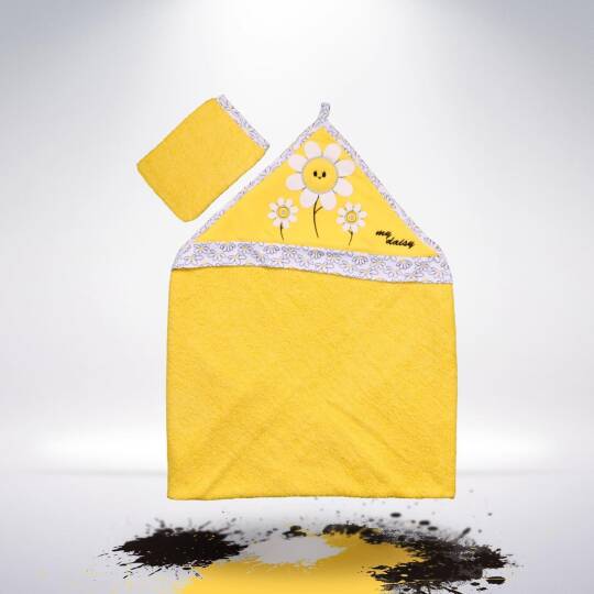 Miniworld 0-3 Ay Kapüşonlu Banyo Havlusu – My Daisy Sarı